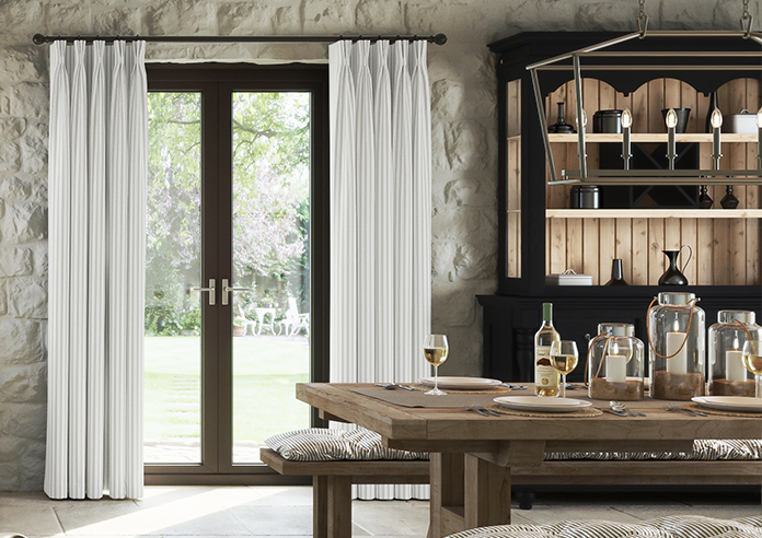 Lace Stripes, Grey - Made to Measure Curtains - Image 3